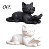 Cat Reading Book Figurine 3D Printed Figurine, Decorative Statue with Eyeglasses, Childlike Room Decoration Creative Animal Desktop Ornament for Home