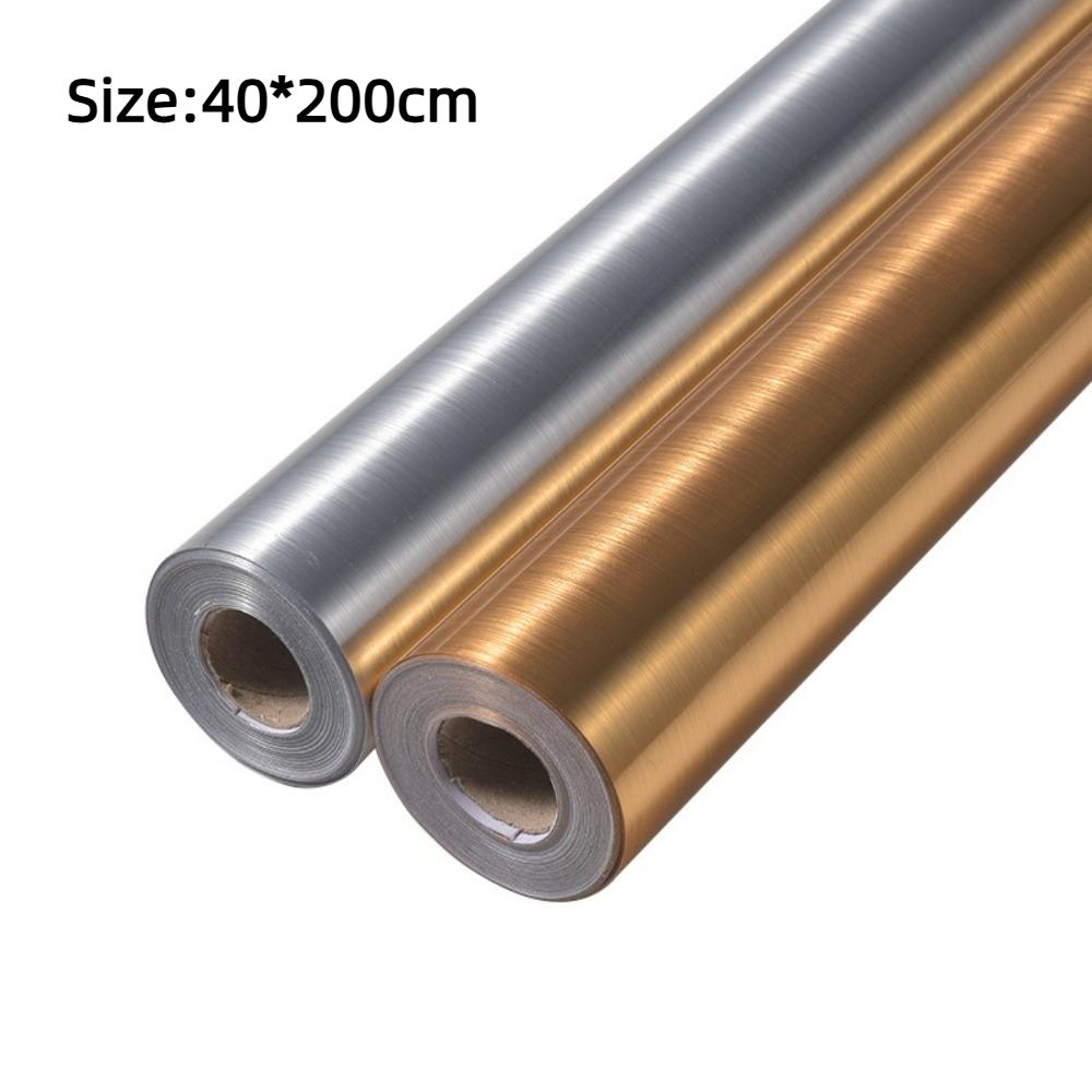 Autocolant de perete autoadeziv Hârtie de contact metalică îngroșată Folie anti-rugină pentru frigider Bucătărie
