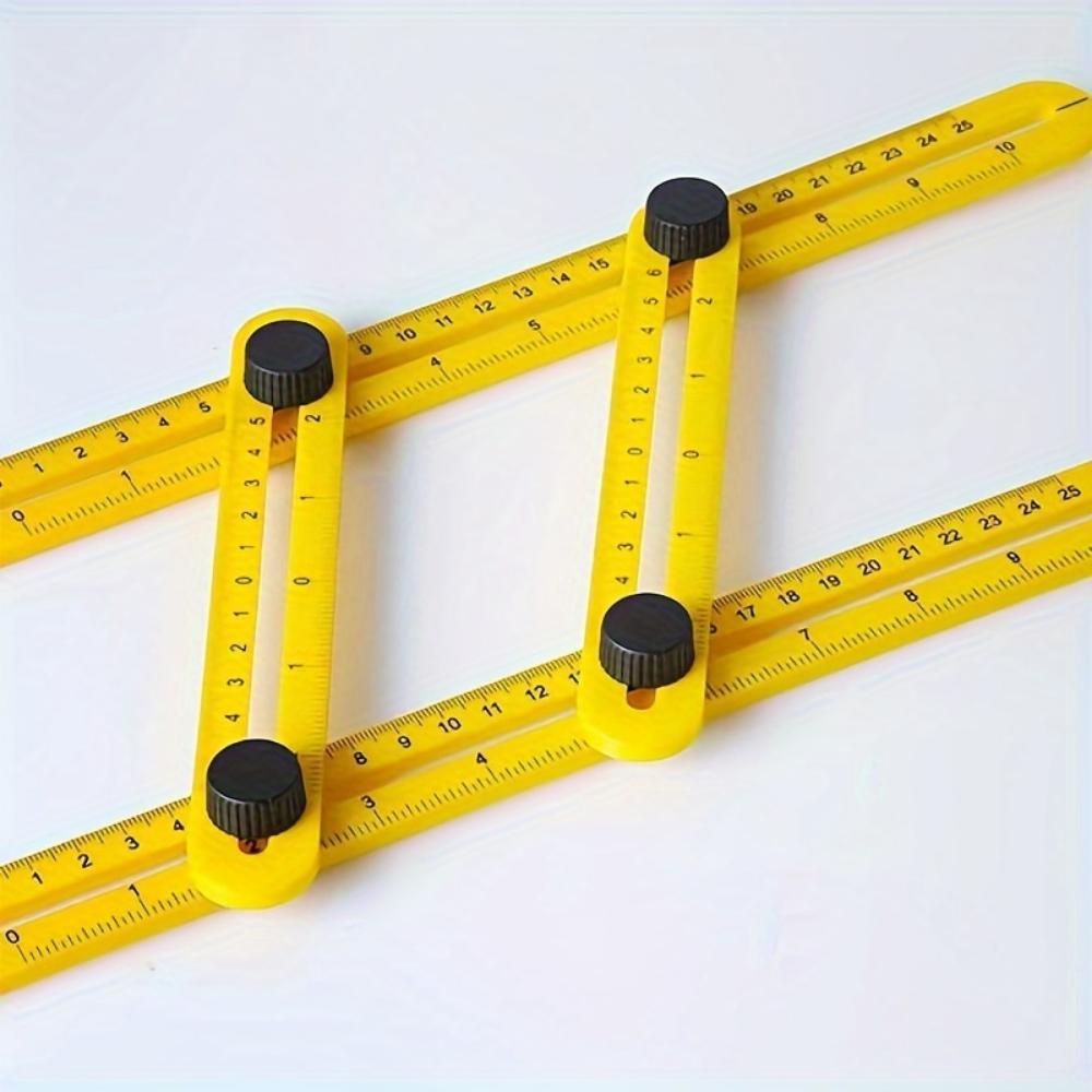 Versatile 4-in-1 Folding Ruler - Dual Inch and Centimeter Scale, Ideal for Measuring Angles, Edges and Angles, Durable Plastic