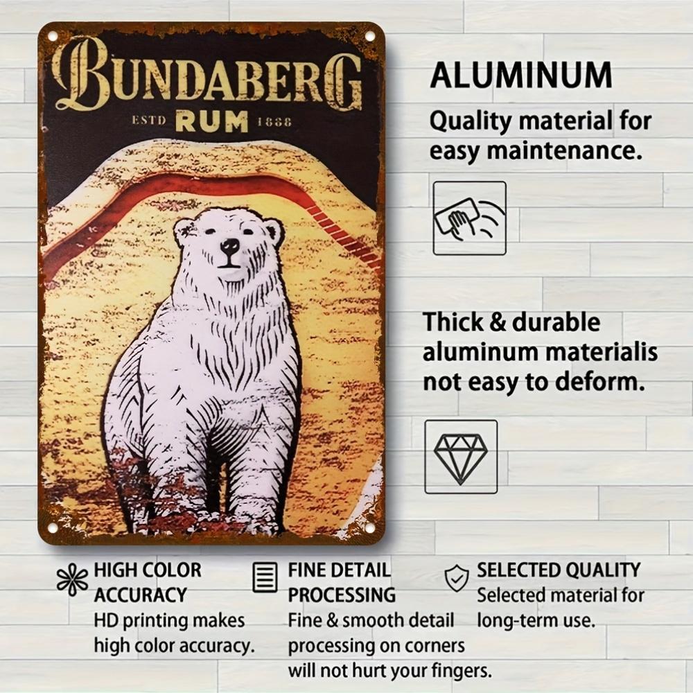 Bundaberg Rum 1888 Vintage Wall Sign - Aluminum, 7.87x11.81 Inches, Indoor/Outdoor Use