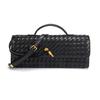 Trendy Spring And Summer Woven Soft Leather Dinner Bag Medieval Baguette Bag Organ Bag Horizontal Portable Messenger Bag