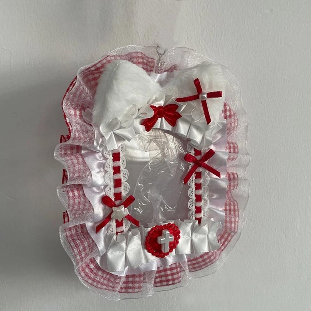 Sweet DIY Plush Card Holder Lolita Anime Lace Photocard Case Idol Display Handmade Photo Protector Case Card
