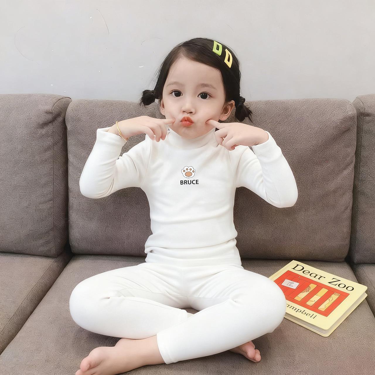 

Stylish Fleece Pajamas for Girls - Half-High Collar, Warm Autumn/Winter 2025 Collection, Medium & Large Kids Home Wear Set 150cm
