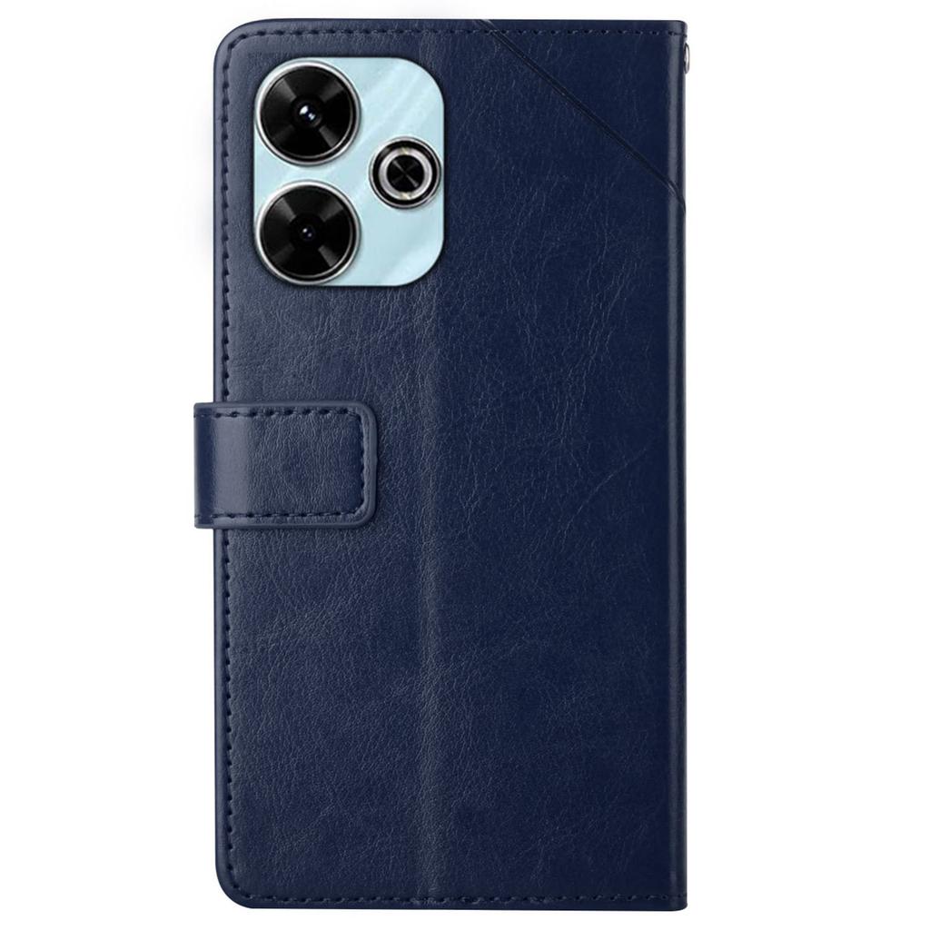 Für Xiaomi Redmi 13 5G/13 4G Hülle mit Handschlaufe Y-förmiger Linienaufdruck Leder-Handyhülle