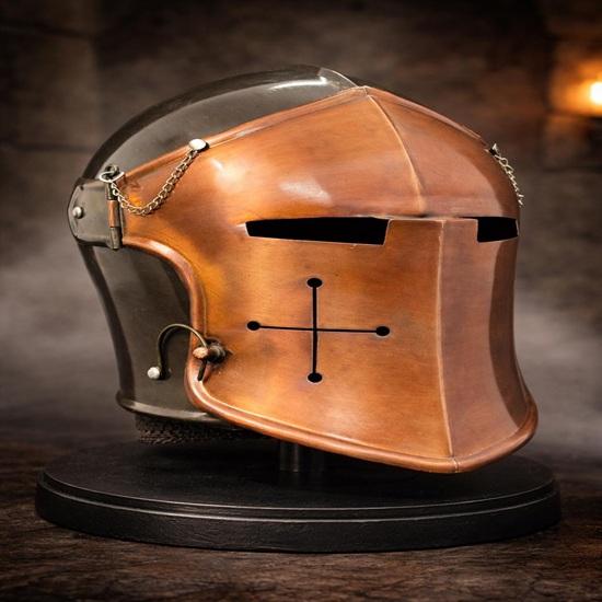 Medieval Barbuta Helmet Copper Great Knight Armor Helm Barbuta Steel Replica for LARP, Reenactment, Cosplay Display.