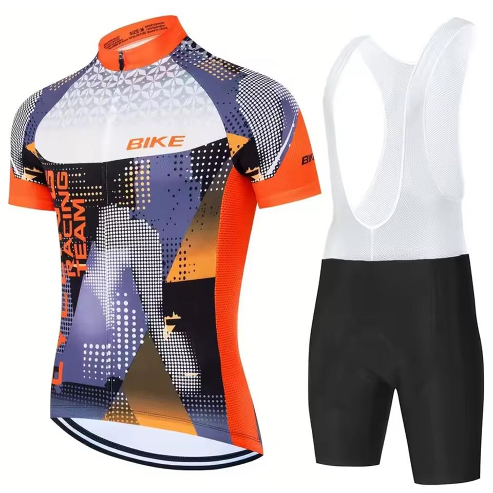 2026 New Cycling Jersey Set Men Short Sleeves Cycling Clothing Kit Bib Shorts Gel Breathable Pad Triathlon Mtb Jersey