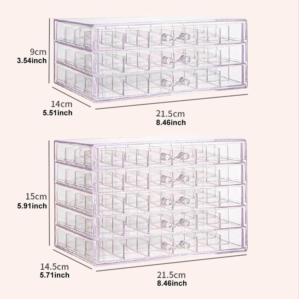 1pc Jewelry drawer storage box, transparent display box, earring, ring, necklace organizing container with compartments