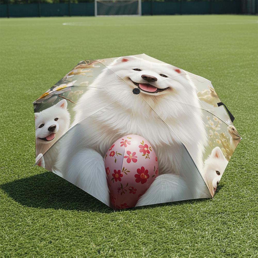 

1 PC Automatic Folding Umbrella-Easter egg Pattern, Portable & Foldable Design with 8 Ribs, Christmas Birthday Gifts