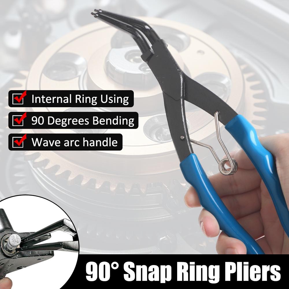 90 Degrees Bending Pliers Snap-Ring Pliers Heavy-duty Cylinder Internal Ring Remover Long Nose 90° Bent
