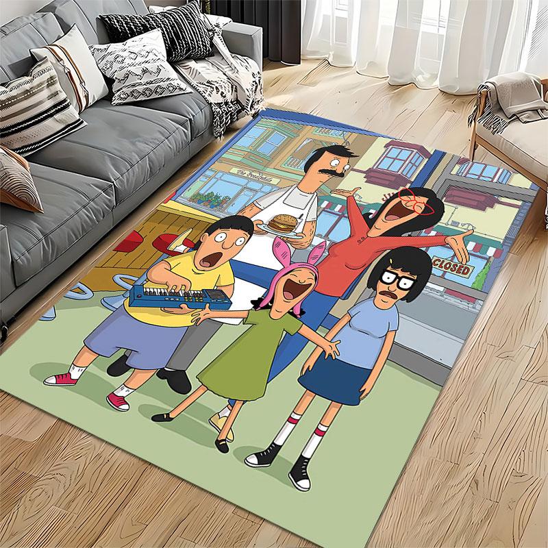 Animated Family with Fun Style Suitable As a Non-slip Mat for the Living Room or Bedroom Sofa