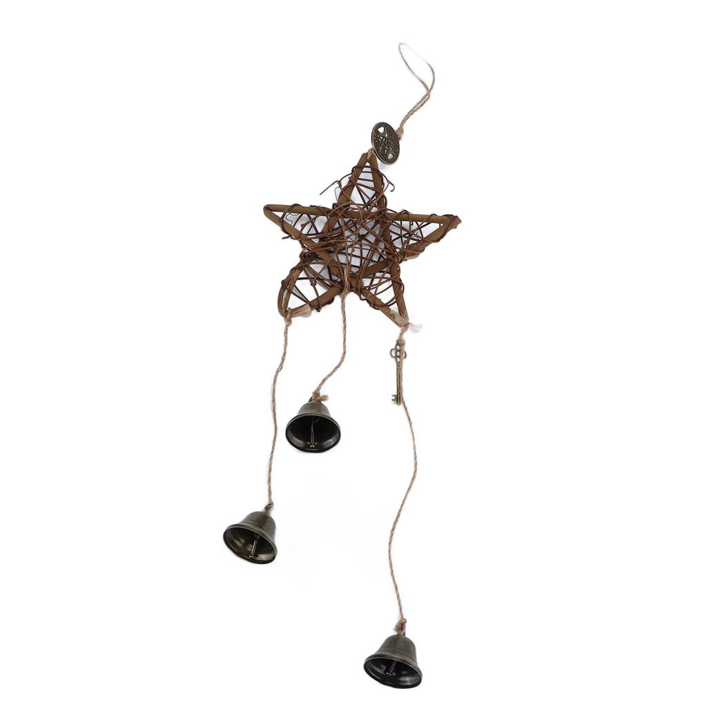 Rattan Wind Chimes Wall Hanging Decoration Vine Rope Wind Bell for Home Wall WeddingsFive Pointed