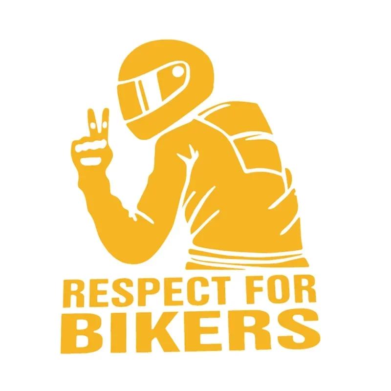 15x11CM 3D Respekt für Biker Wasserdicht Abnehmbar Motorrad Reflektierender Vinyl Aufkleber Aufkleber Auto Heckscheibenaufkleber