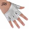 Lady Fashion Faux Leather Half Finger Gloves Driving Pole Dancing Show