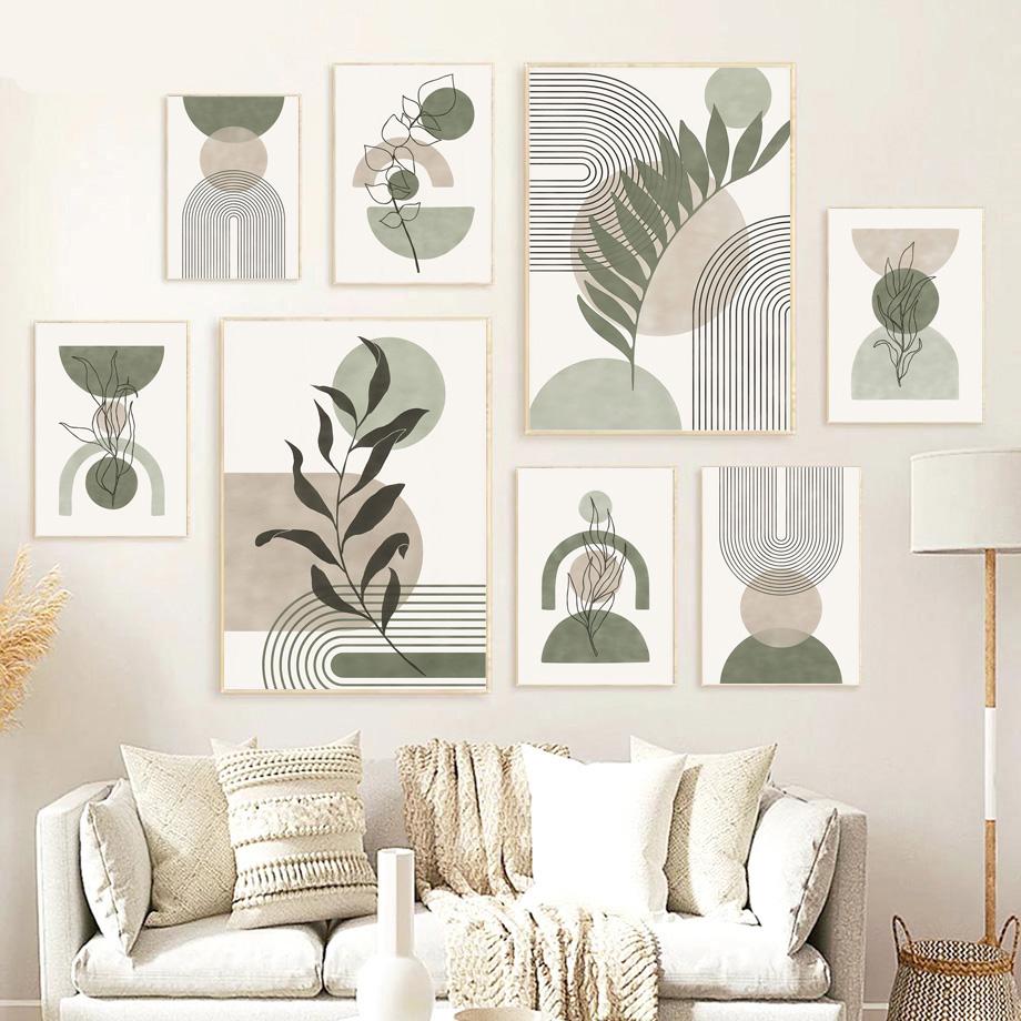 Shape Leaves Vintage Boho Posters Prints Wall Art Pictures Nordic Living Room Home Decor Canvas Painting Abstract Geometric