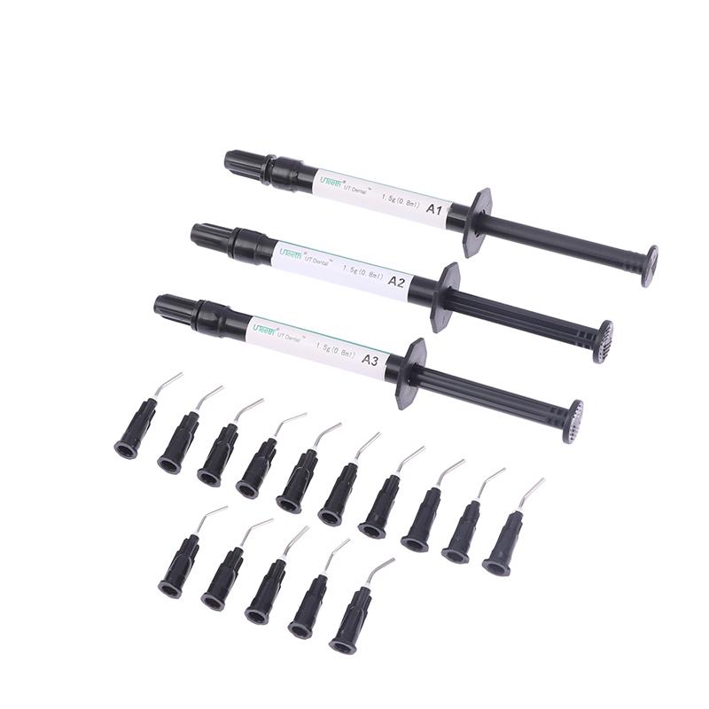 Dental Flowable Composite Resin A2 — Light-Cure Syringe With Tips For Tooth Fillings