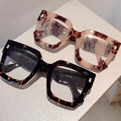 Anti-Blue Light Glasses Large Frame Square Eyewear Women Man Commute Eyeglasses Blue Light Blocking Man Lady Computer Eyeglas