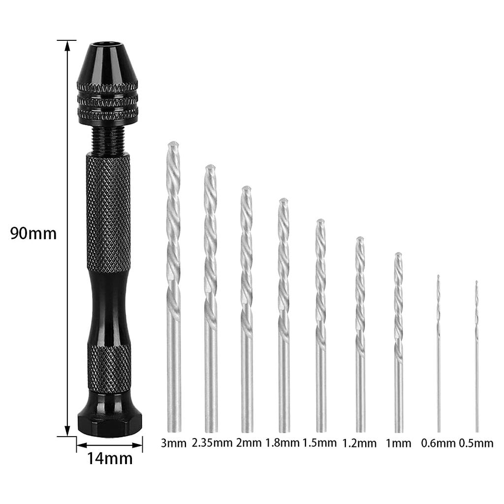 SeonFook Hand Micro Drill Bit Stainless Steel Micro Hole Drilling Precision Quiet Manual DIY Craft Plastic Model Tool Drill, Drill, Set, Drill,