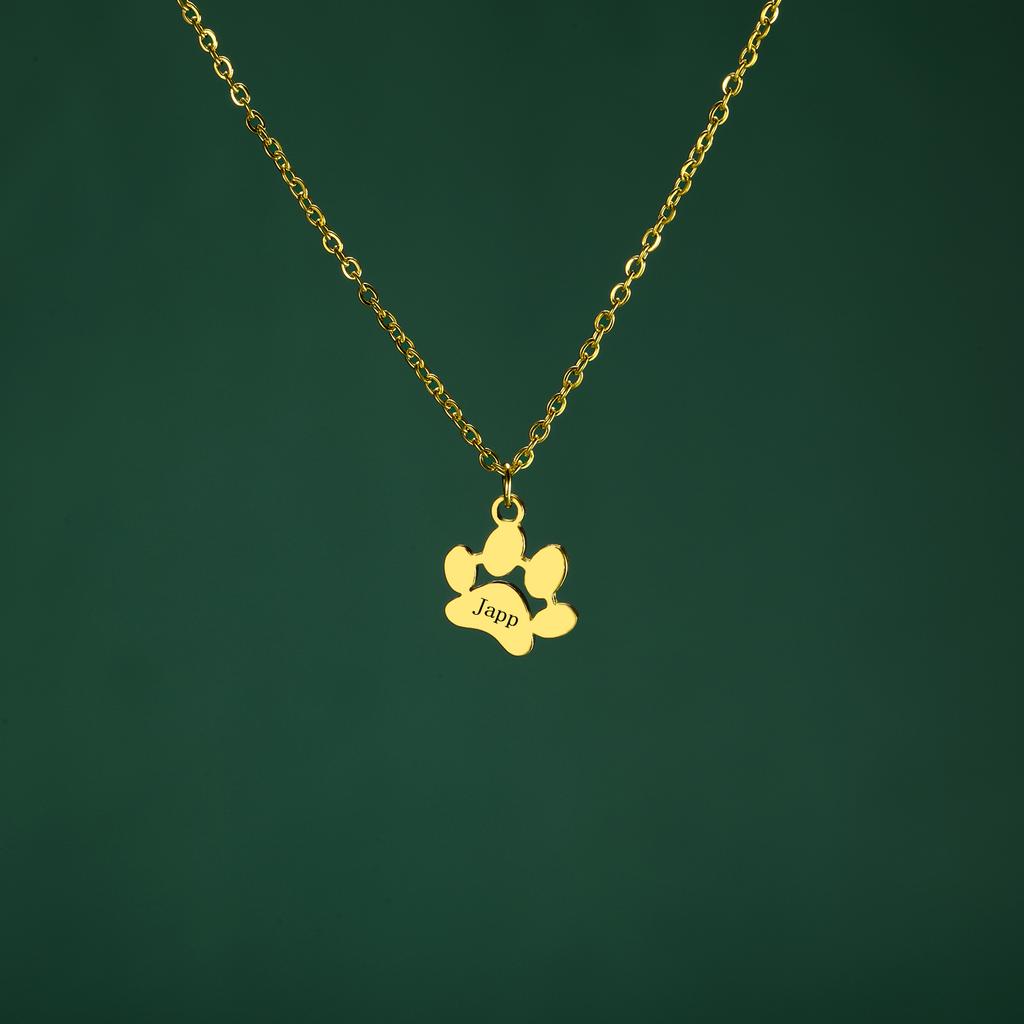 Lemegeton Cane Gatto Zampa Collana Personalizzata Acciaio Inossidabile Gioielli Personalizzati Memoriale Animale Domestico Catena al Collo Bambino Donna Accessori