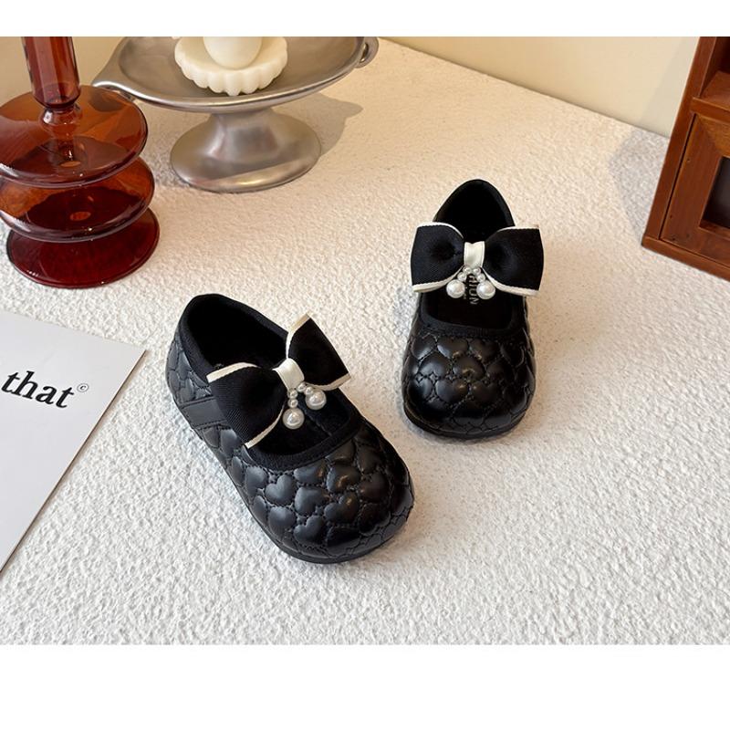 Girls Kids Bow Soft Sole Fashion Leather Shoes