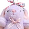 Mini Bunny Plush Keychain Soft Stuffed Rabbit with Floral Headband & Bow Cute Pendant for Bags Backpacks Keys Decorative Gift for Kids & Animal Lovers