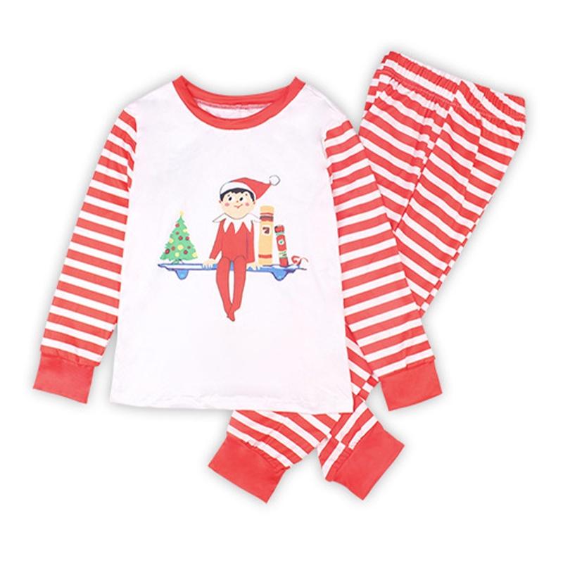 Festive Family Matching Christmas Pajamas Set Long Sleeve Sleepwear For Men Women Kids