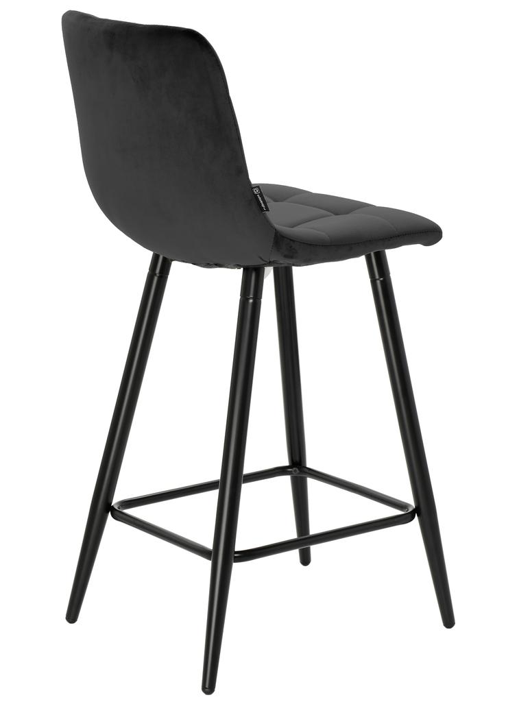 Half-stool, Bar Stool Tore Velvet Black 65 Cm