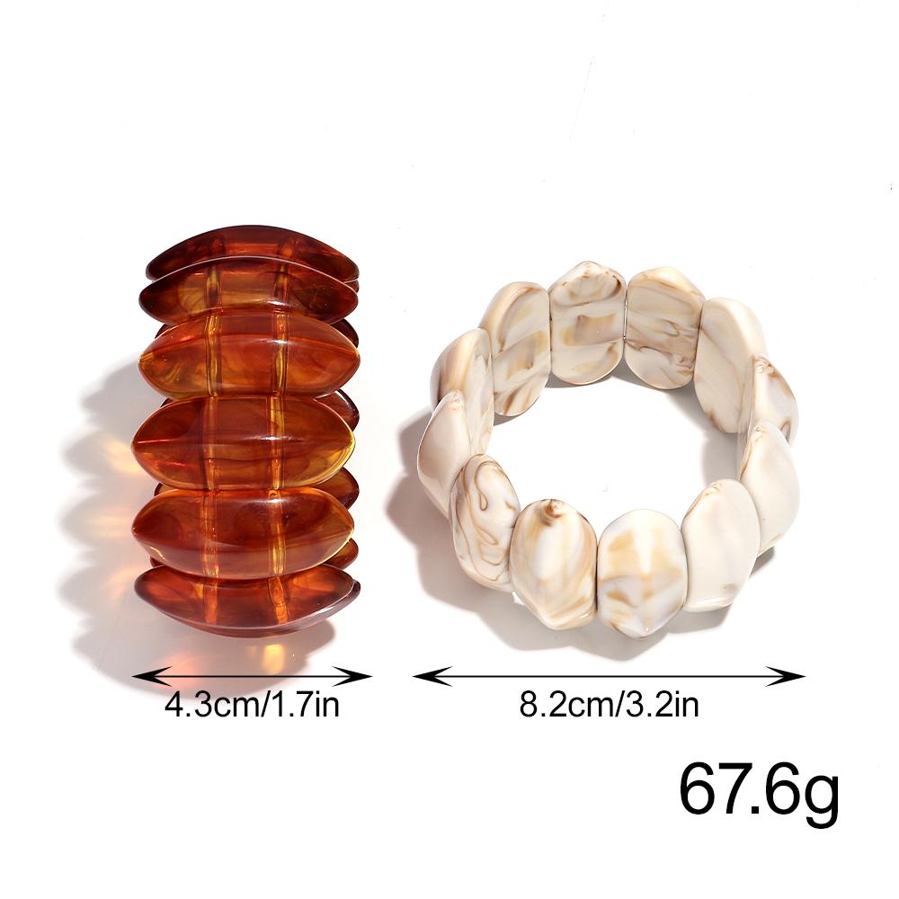 Vintage Acrylic Amber Elastic Geometric Bracelets Bangles for Women Stretchy Resin Big Cuff Bracelet Designer Jewelry 2025