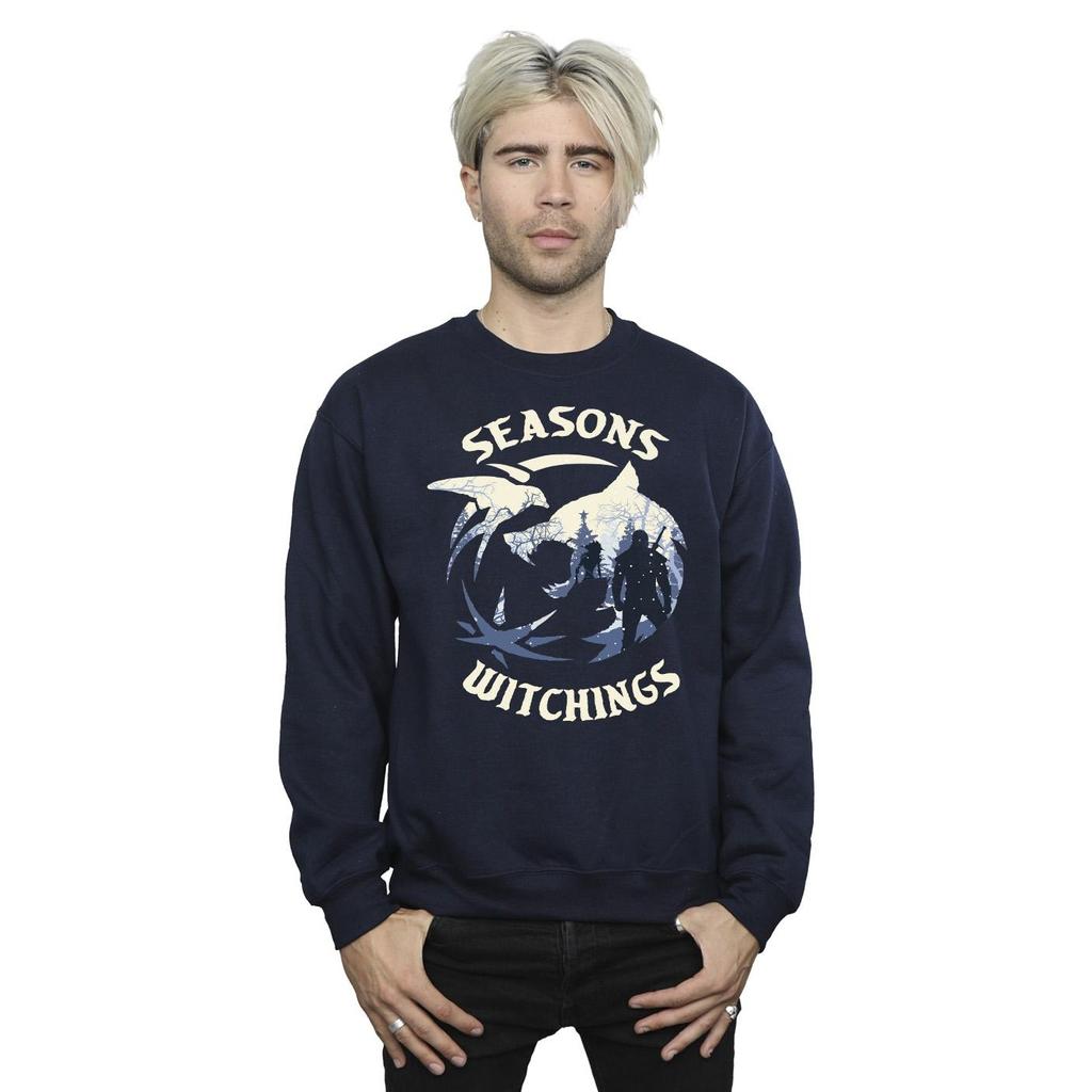 Netflix Mens The Witcher Christmas Wolf Sweatshirt