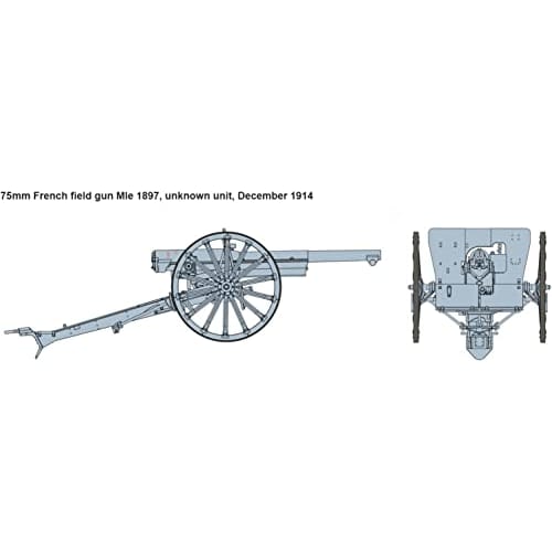 IBG 1/35 Scale French 75mm Schneider M.1897 Field Gun, World War I Type, Plastic Model Kit PB35067