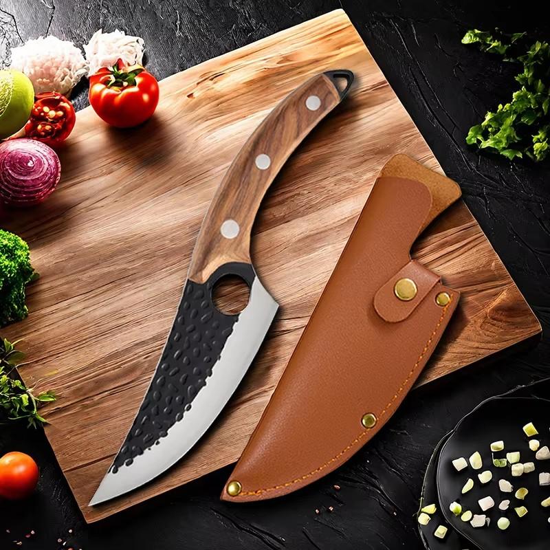 

Нож для разделки мяса из нержавеющей стали, ручной работы, рыболовный нож, кухонный топор, поварские ножи, резаки brown