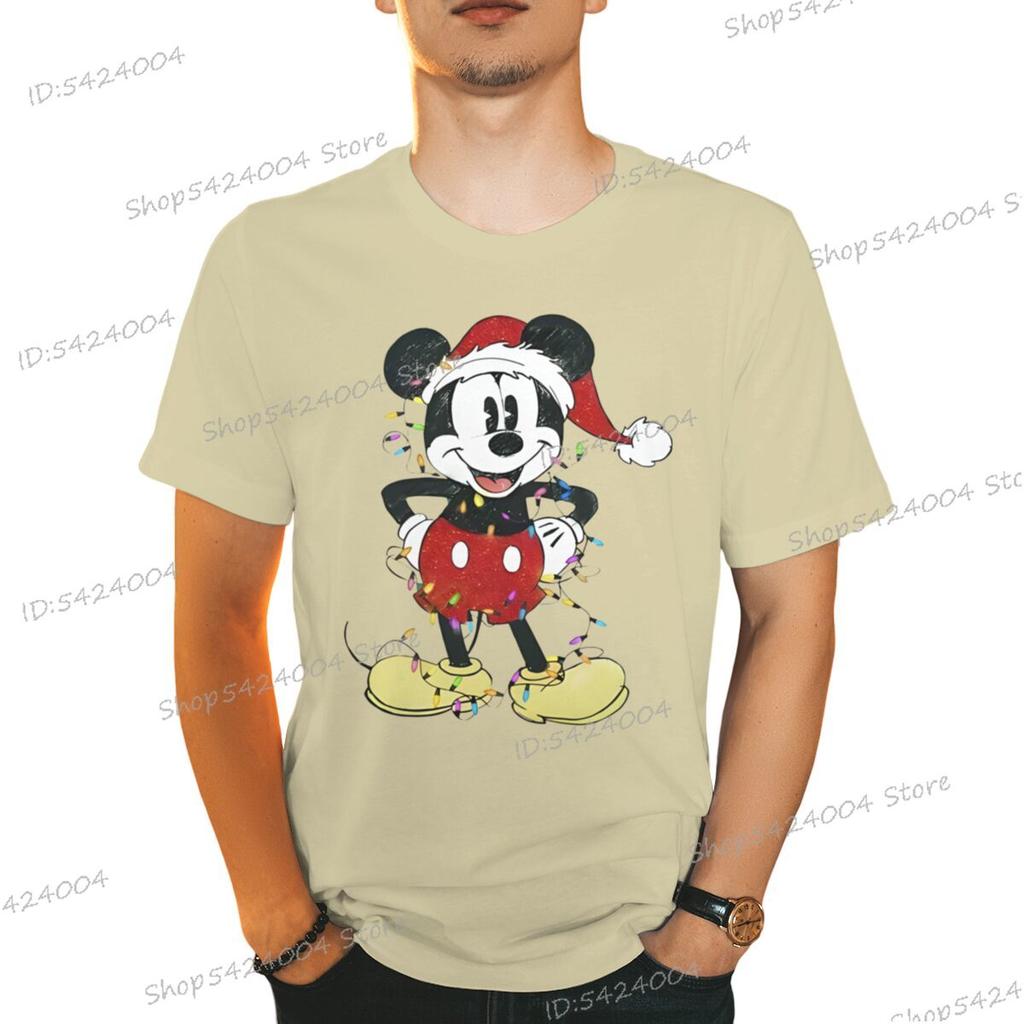 Women Men Mickey Minnie Christmas Shirt Cartoon Graphic Merry Christmas Couple Matching Tshirts