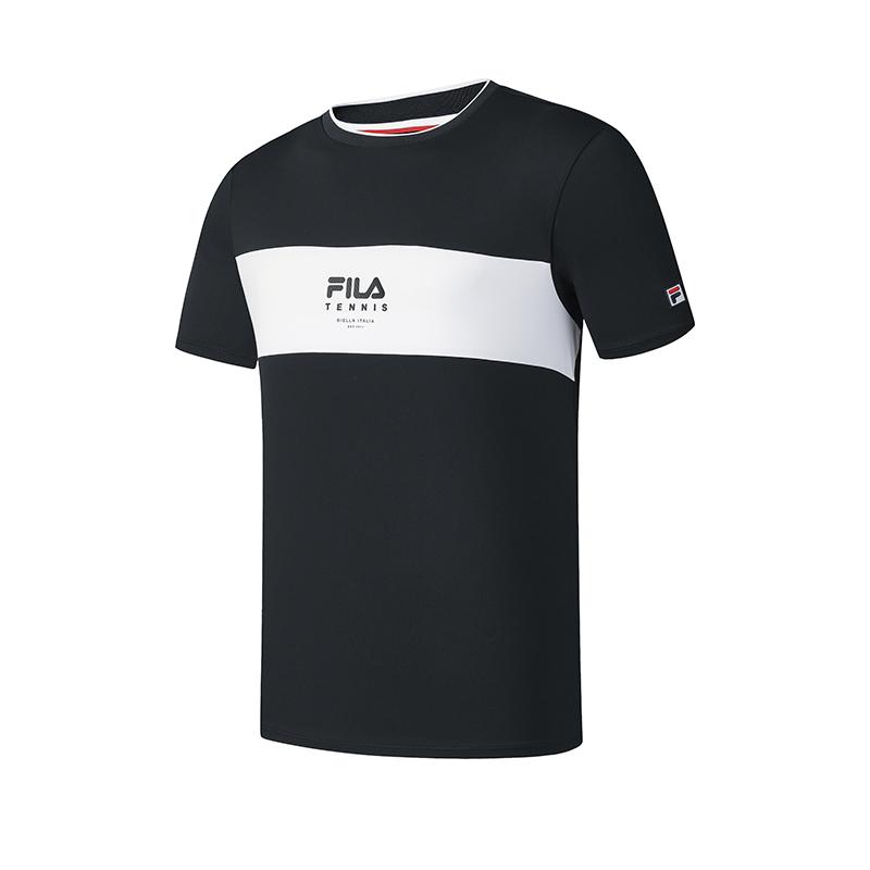New FILA TENNIS T Shirt Men's Pitch Black A11M523105F-BK