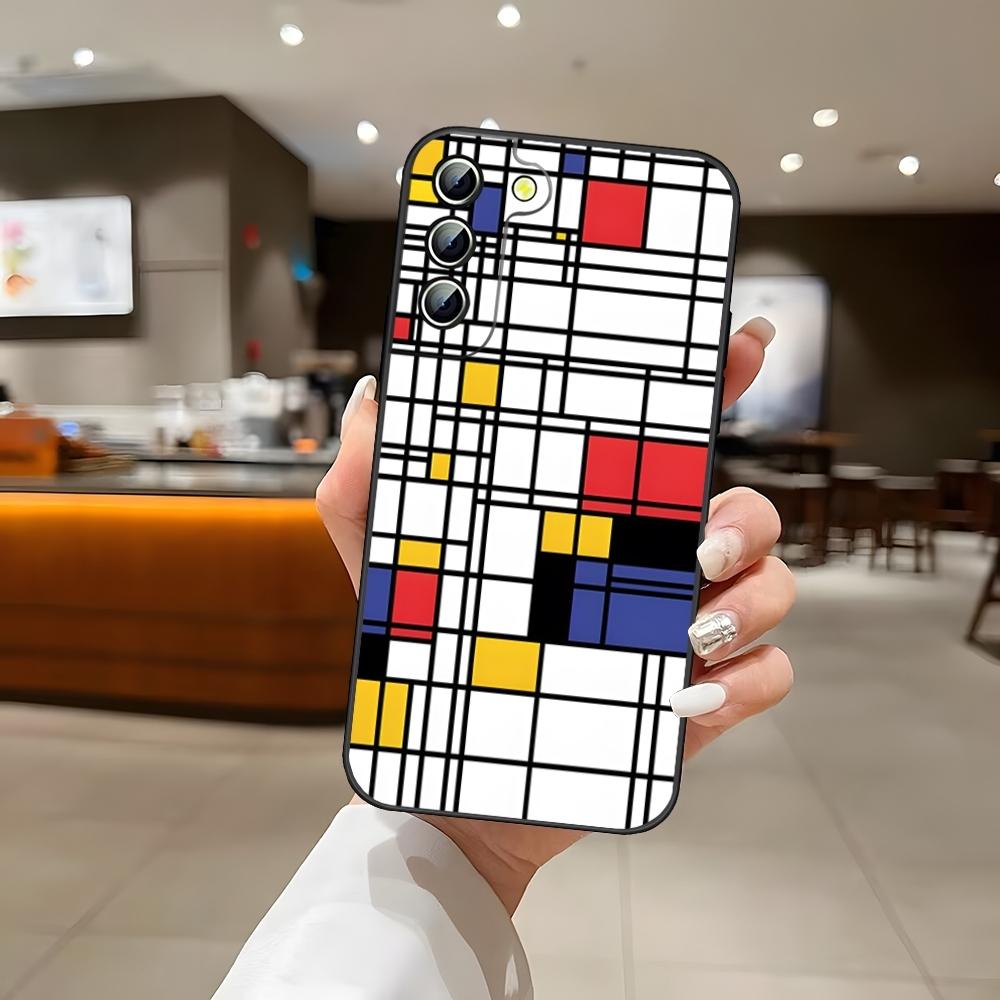 M-Mondrians Phone Case For S25 Samsung S26 S24 Ultra S22 S23 S20 Fe S21 Plus A54 A34 A16 A53 Back Cover