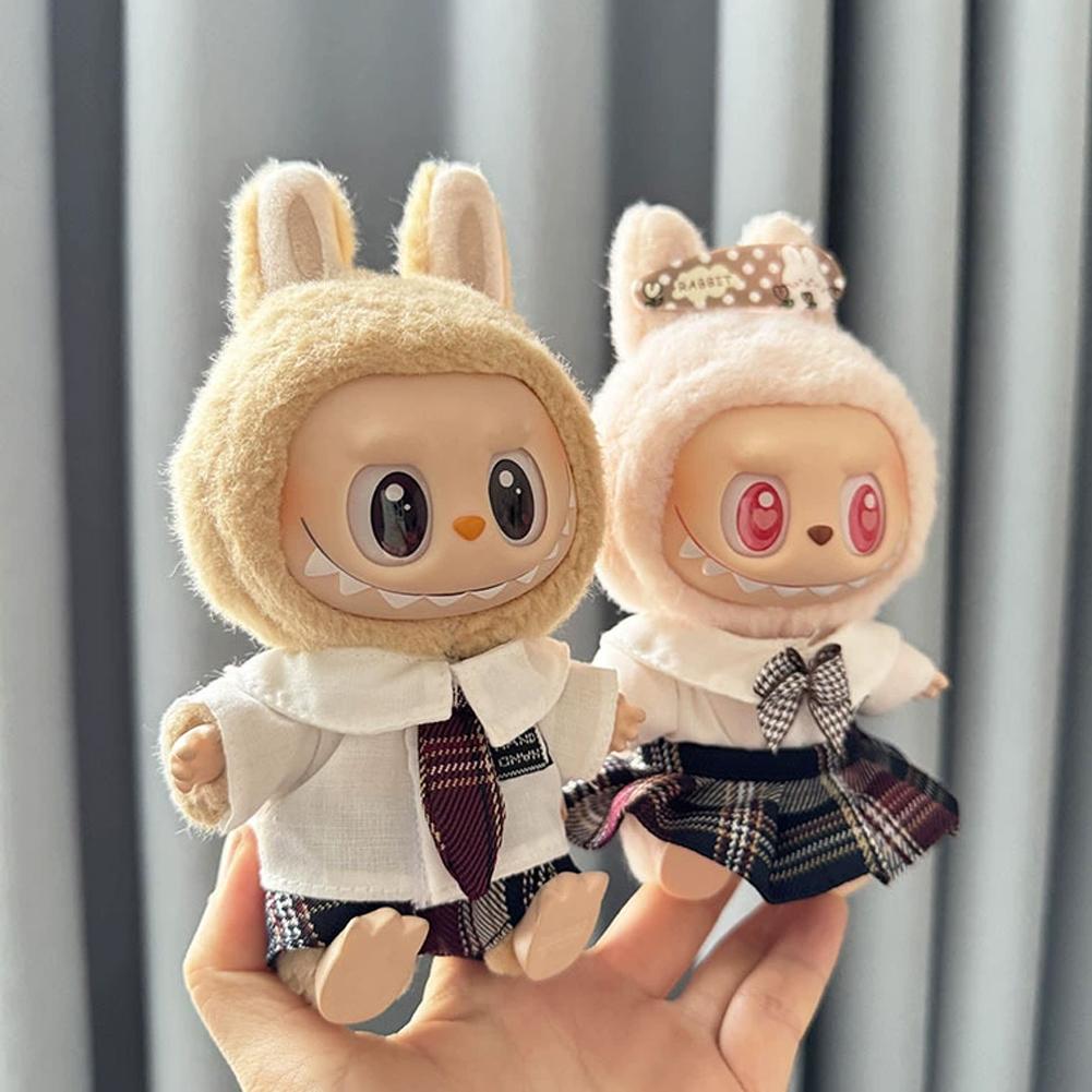 For 17CM Labubu Valentine's Clothes Pendant Labubu Sitting Party Innocent Couple Suit Dolls Accessories Decoration