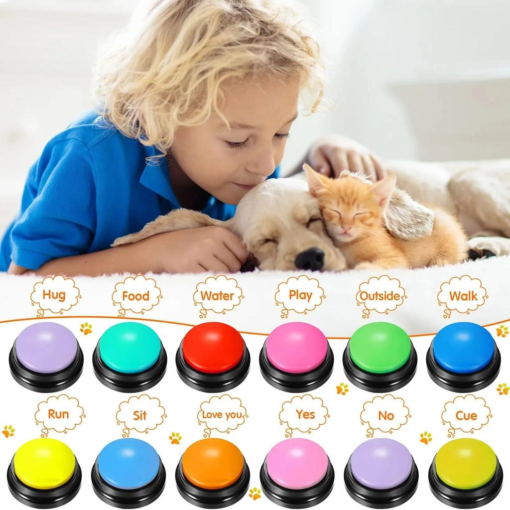 Dog Communication Buttons Voice Recording Button for Pet Training Buzzer Record Playback Funny Gift for Talking Pet Random Color