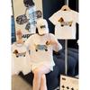 Cartoon Family Matching Outfits, Summer High-End Style for a Family of Three or Four, Infant and Toddler Romper, Mother-Daughter Short-Sleeve T-Shirt