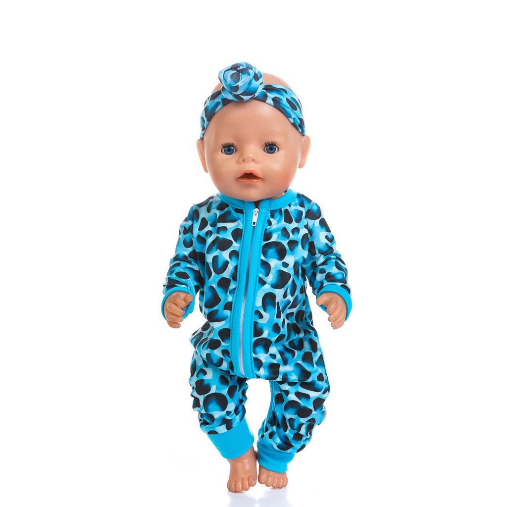 Children's 18-Inch Doll Dress-Up Onesie with Zipper and Accessories