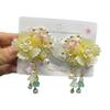 1 Pair Ancient Flowers Hair Pins Pink Resin Flower Hair Clips Crystal like Blossom Hairpins for Women Girls Hair Accessories