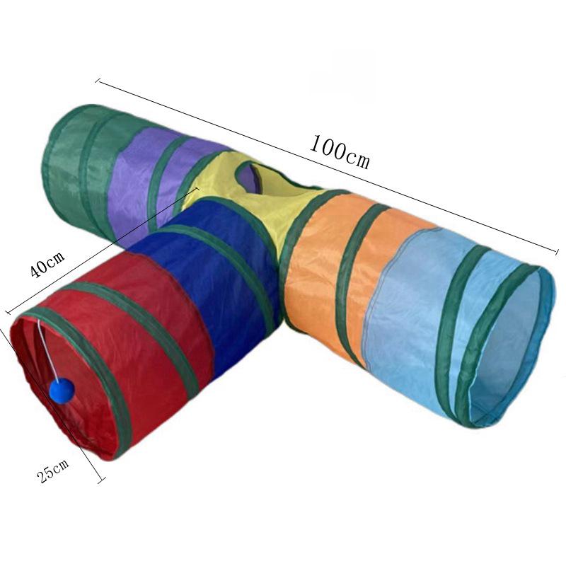 

Популярный радужный кошачий тоннель: Игрушка для саморазвлечения с тремя способами игры для снятия скуки и уютная кошачья лежанка