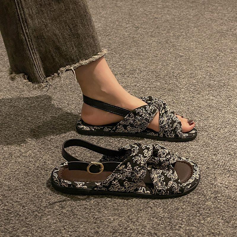 Flat Rubber Open Toe Roman Style Beach Sandals for Women New Breathable Fashion 2025 Luxury The Best Summer Woman Shoes On Sale
