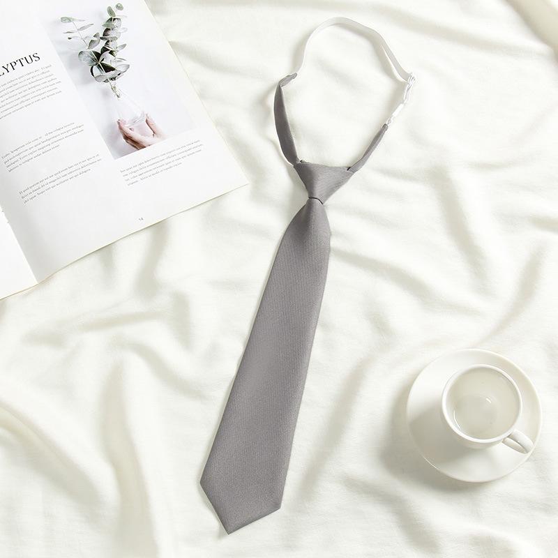 Lazy JK Small Necktie Black Wine Red Solid Dark Blue Korean Women Sweet Grils Student Basic Style School Uniform Classic Ties