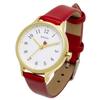 Fieldwork Women's Analog Watch with Leather Strap and Heart-Shaped Second Hand, Red, Queen JN020-5