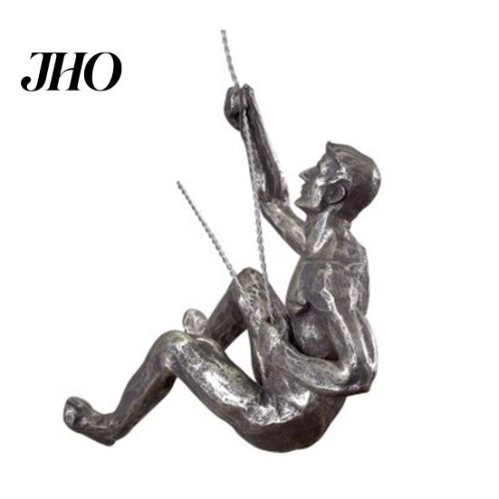Rock Climber Statue Artistic Realistic Appearance Delicate Craft Wall Retro American Resin Pendant Ornament