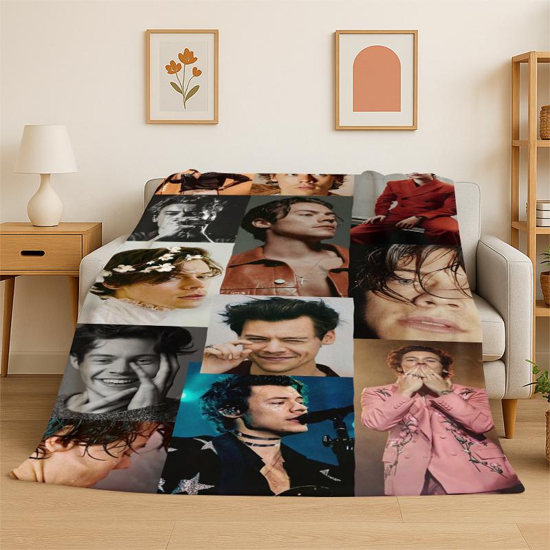 Moda Harry Styles Cantante Stella Coperta di Flanella Morbida Calda Coperta Plaid per Camera da Letto Soggiorno Letto Viaggio Campeggio Picnic Regalo