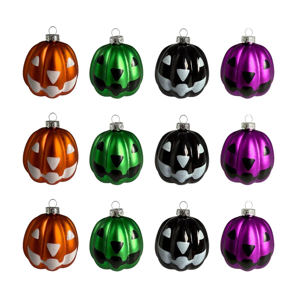 

12 Pieces 5CM Halloween Tree Pumpkin Ornament Colorful Pumpkin Balls Decorations Fall Festival Decor Small Tree Pendant