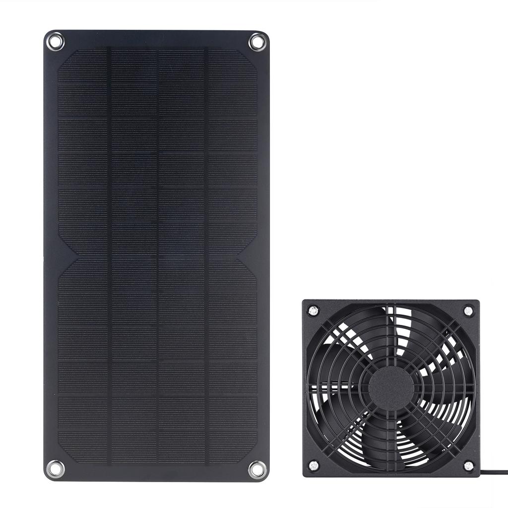 10W-1FAN Solar Powered Exhaust Fan Outdoor Pet Ventilation Fan Single Crystal Silicon Panel DC Motor 76.3CFM