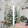 2pcs,2D Plane Printing Light Filtering Curtains Christmas Pine Tree Snowflake Versatile Polyester Fabric (without Rod)