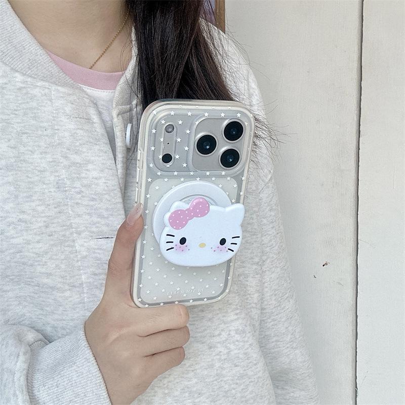 Japanese-Korean Star Cat Magnetic Holder for iPhone 17/16 Pro Max/15/14 Phone Case, New Model
