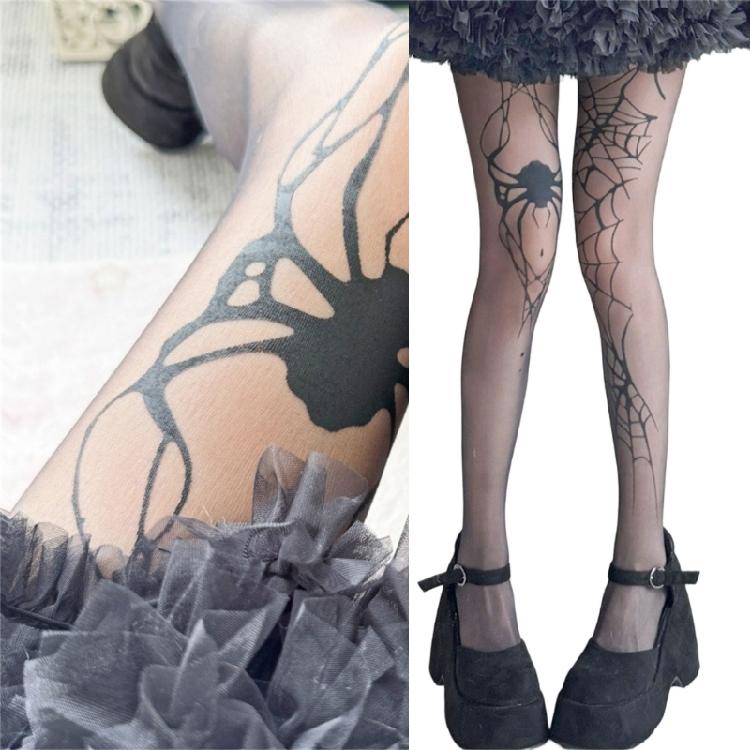 Atmungsaktive Spinnennetz-Design-Strumpfhosen für Damen Bequemes elastisches Nylonmaterial Perfekt für den täglichen Gebrauch