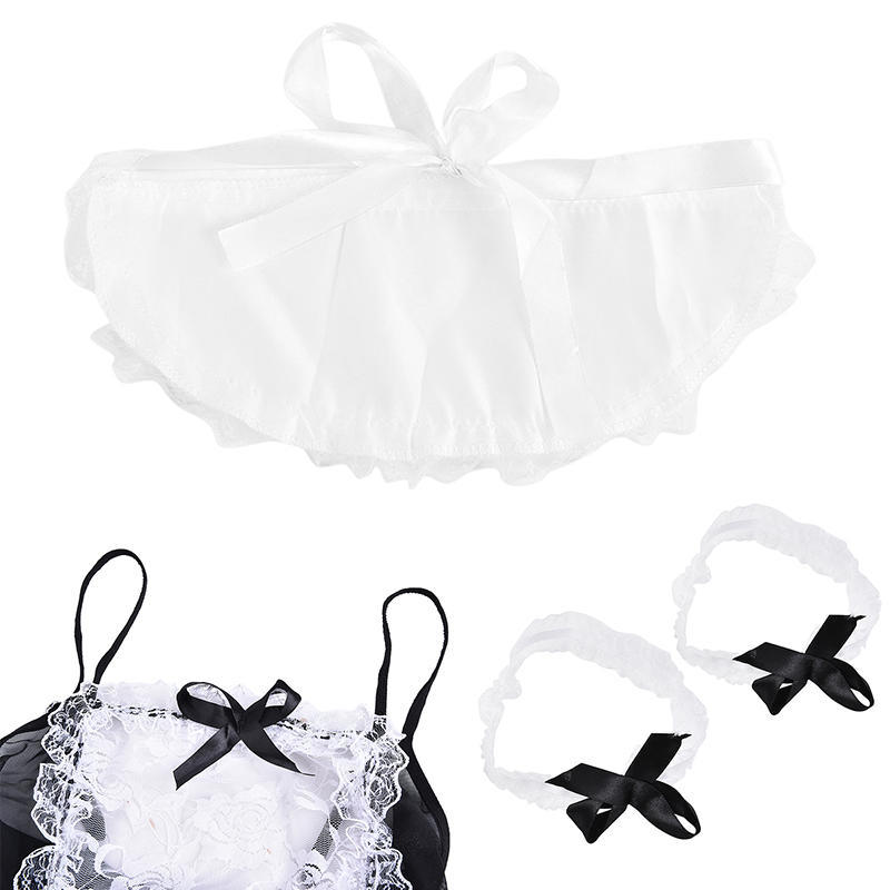 Kvinner Sexy blonder Halloween kostyme Cosplay fransk hushjelp antrekk Fancy kjoler